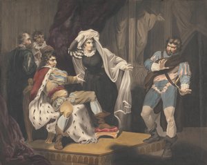 Teaterfigurer om en trone af Richard Westall