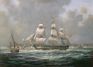 Ostindiemanden H.C.S. Thomas Coutts off the Needles, Isle of Wight
