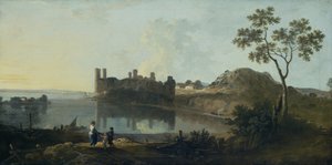 Caernarvon Castle (olie på lærred) af Richard Wilson