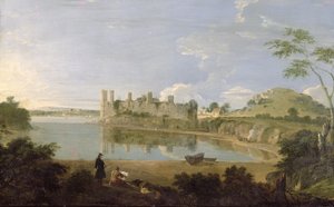 Caernarvon Castle, ca. 1745-50 (olie på lærred) af Richard Wilson