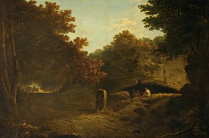 La Riccia, nær Albano, Italien 1752-57 (olie på lærred) af Richard Wilson