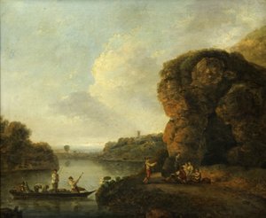 På bredden af floden (olie på lærred) af Richard Wilson