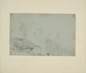 Klippelandskab med stående figur af Richard Wilson