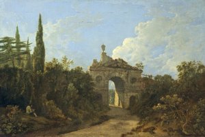 Ruined Arch ved Kew Gardens, Surrey (olie på lærred)