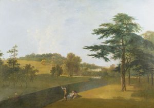 Sydlig udsigt over Wilton House, på tværs af Nadder (olie på lærred)
