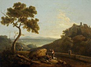 Sybilens og Campagnaens tempel, Tivoli, Italien (olie på lærred)