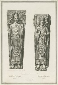 Lichfield Cathedral - Billede af Walter de Langton og Hugh de Patteshull: gravering, nd [1748-1817] (tryk) af Richard Woollett Basire