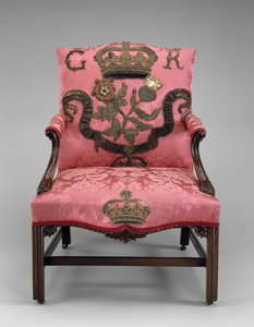 Lænestol, ca. 1750 (mahogni og polstring) af Richard and Elwick Edward (attr. to) Wright