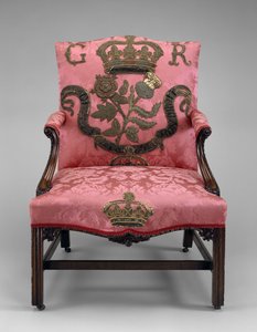 Lænestol, ca. 1750 (mahogni og polstring) af Richard and Elwick Edward (attr. to) Wright