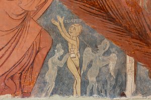 Den sidste dom, detalje, "Kætterne", 13. århundrede (frisk) af Rinaldo da Taranto