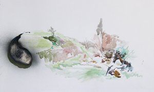 Fly Tip, 2015 (akvarel) af Rob D Davies