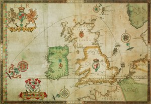 Den spanske armadas rute gennem Den Engelske Kanal, ind i Nordsøen, rundt om det nordlige Skotland og ud i Atlanterhavet for at vende tilbage til Spanien.
