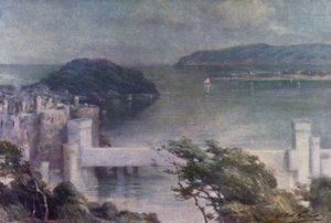 Conway fra Benarth, Early Morning (farve litho) af Robert (after) Fowler