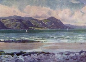 Fjernsyn over Penmaenmawr, tidlig morgenlys (farve litho)