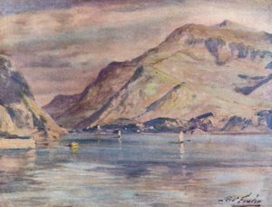 Snowdon fra Cwm-y-Glo (farve litho) af Robert (after) Fowler