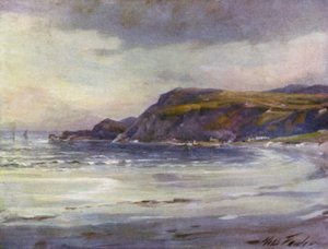 Sommeraften, Anglesey Coast (farve litho) af Robert (after) Fowler