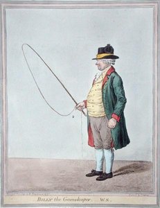 Billy the Gamekeeper, graveret af James Gillray (1756-1815) udgivet af Hannah Humphrey i 1810 (håndfarvet gravering) af Robert (after) Frankland