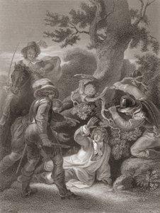 Hertugen af Monmouth taget efter slaget ved Sedgemoor. Fra The History of England udgivet i 1859.