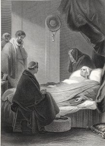 Kardinal Wolseys død, indgraveret af A.H. Payne (litho)