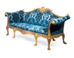 En George III sofa i forgyldt træ af Robert Adam