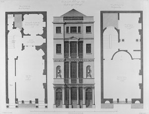 Forhøjning af det britiske kaffehus, indgraveret af Robert Blyth, 1778 af Robert Adam