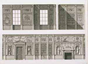 Forhøjning af biblioteket i Syon House, ca. 1760-69 af Robert Adam