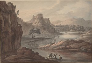 Flodlandskab med et slot af Robert Adam