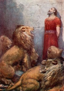 Daniel i The Lions Hule (farve litho)