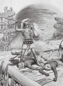 En bedrift af Alexander den Store, f.Kr. 326 (litografi) af Robert Ambrose Dudley