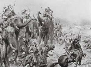 Babar introducerer feltkanoner i Panipat af Robert Ambrose Dudley
