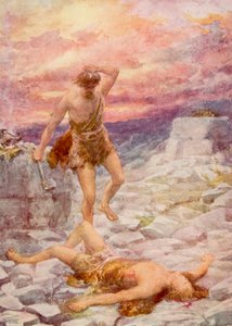 Kain og Abel (farve litho)