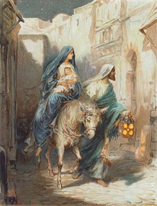 Flugten til Egypten (farvelitografi) af Robert Ambrose Dudley