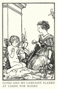 Amor og min Campaspe spillede kort for kys (litho) af Robert Anning Bell