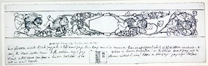 Design til slutpapir, ca. 1895 (pen & blæk på papir) af Robert Anning Bell