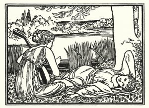 Illustration til digte af John Keats: Endymion (litho) af Robert Anning Bell