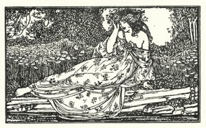 Illustration til digte af John Keats: Fragment of an Ode to Maia (litho) af Robert Anning Bell