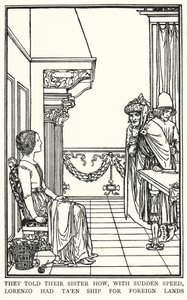 Illustration til digte af John Keats: Isabella or The Pot of Basil (litho) af Robert Anning Bell