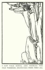 Illustration til digte af John Keats: La Belle Dame Sans Merci (litho) af Robert Anning Bell