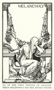 Illustration til digte af John Keats: Melankoli (litho) af Robert Anning Bell