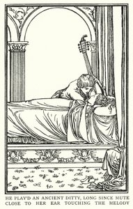 Illustration til digte af John Keats: The Eve of St Agnes (litho) af Robert Anning Bell