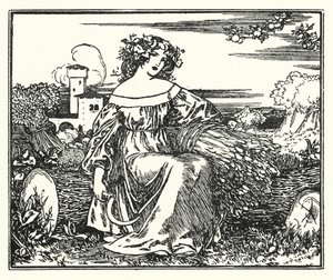 Illustration til digte af John Keats: To Autumn (litho) af Robert Anning Bell