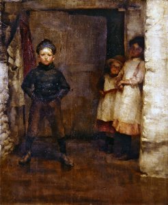 In the Doorway (olie på lærred) af Robert Anning Bell