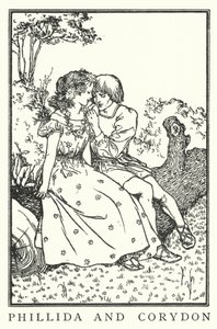 Phillida og Corydon (litho) af Robert Anning Bell