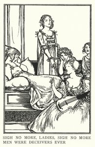 Skriv ikke mere, mine damer, suk ikke mere, mænd var nogensinde bedragere (litho) af Robert Anning Bell