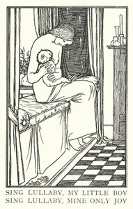 Syng vuggevise, min lille dreng, syng vuggevise, min eneste glæde (litho) af Robert Anning Bell