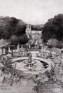 Pittencrieff House fra Pond Garden, fra Thomas Mawsons 