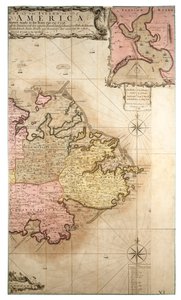 Et nyt og nøjagtigt kort over øen Antigua i Amerika, ifølge en opmåling foretaget i årene 1746-1748, ca. 1749 (koloreret stik) af Robert Baker