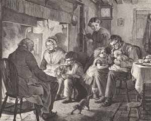 Fireside joys (gravering) af Robert Barnes