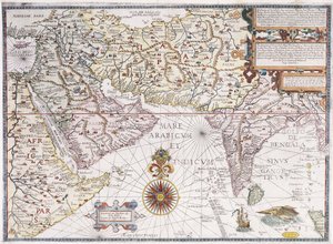 Et kort over Østafrika, Arabien og Indien, 1598 af Robert Beckit