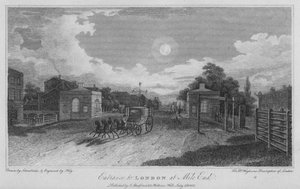 Indgang til London ved Mile End (gravering)